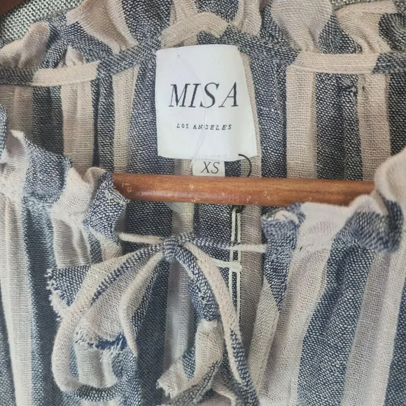 New $350 Misa Los Angeles Dasha Maxi Dress Blue Striped Size XS - Picture 7 of 14